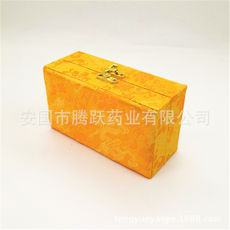 Red Brocade Gift Box 6 Hole Jewelry Display Empty Packaging Case - Image 3