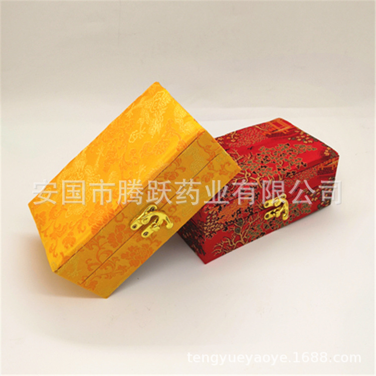 Red and Yellow Brocade Style Pill Box Set of 4 Acrylic Herbal Honey Pill Gift Boxes Empty Packaging - Image 5