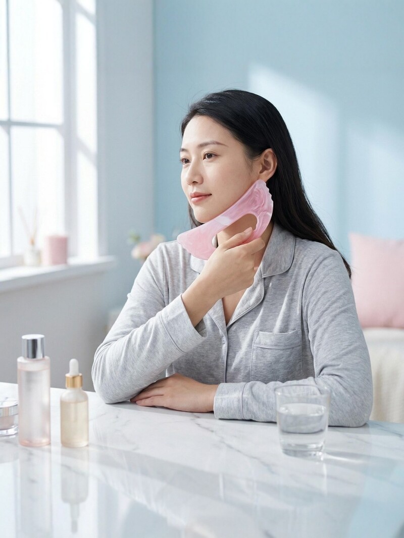 Gua Sha Massage Board Jelly Pink Crescent Resin Facial Lifting Body Scraping Tool Portable - Image 2