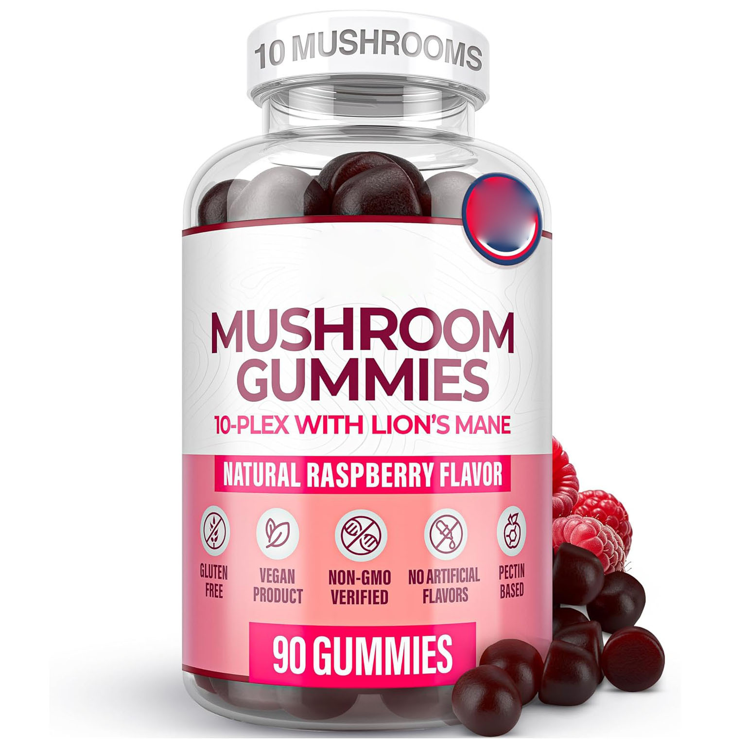 Mushroom Complex Gummies with Ashwagandha and Lion's Mane Sugar-Free Bear Gummies - Image 4