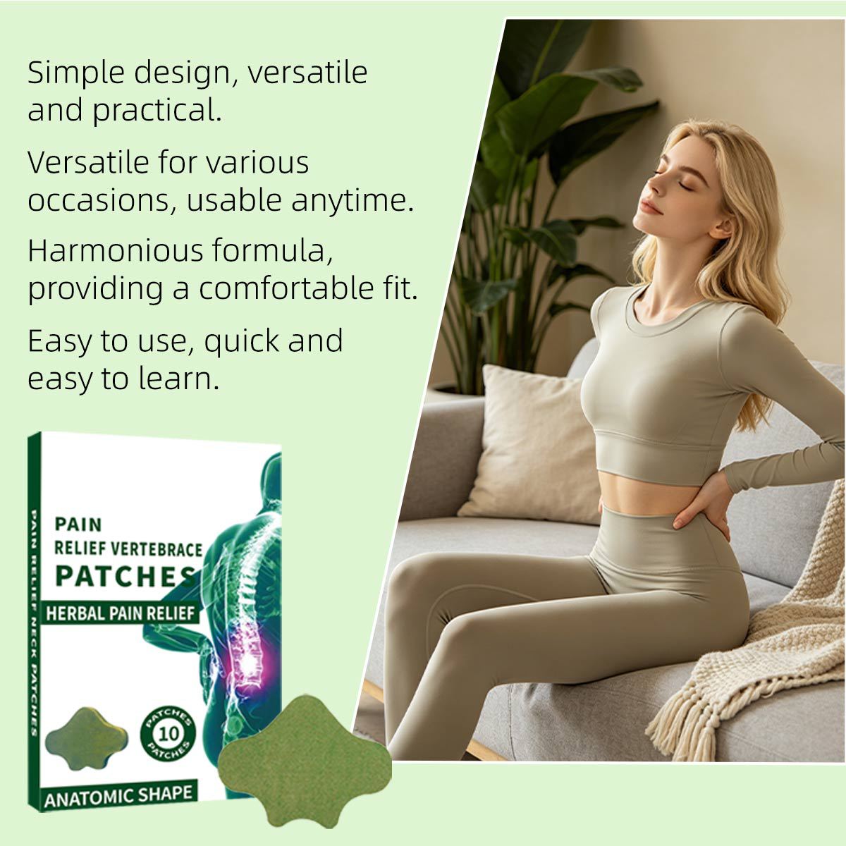 Mugwort Waist Patch Herbal Body Patches for Lumbar Support 10 Patches per Box - Image 3