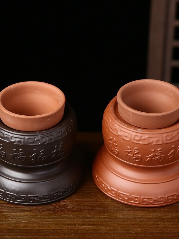 Purple Clay Moxibustion Jar Wuyin Yin Yang Cup Portable Navel Moxa Burner for Home Massage and Warming Therapy - Image 4