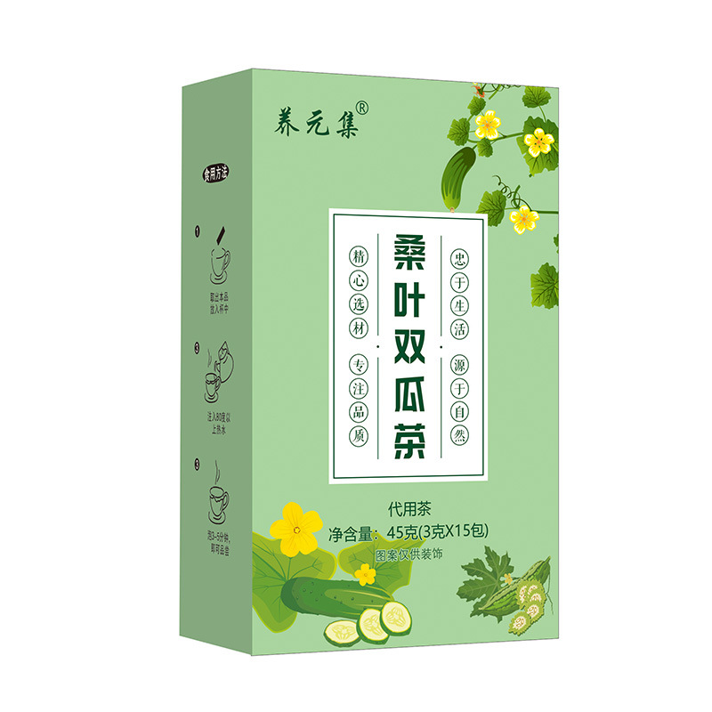 Sang Ye Shuang Gua Tea Mulberry Leaf Double Melon Herbal Tea 100 Pyramid Bags Sugar Free Cold Brew Wellness Tea - Image 5