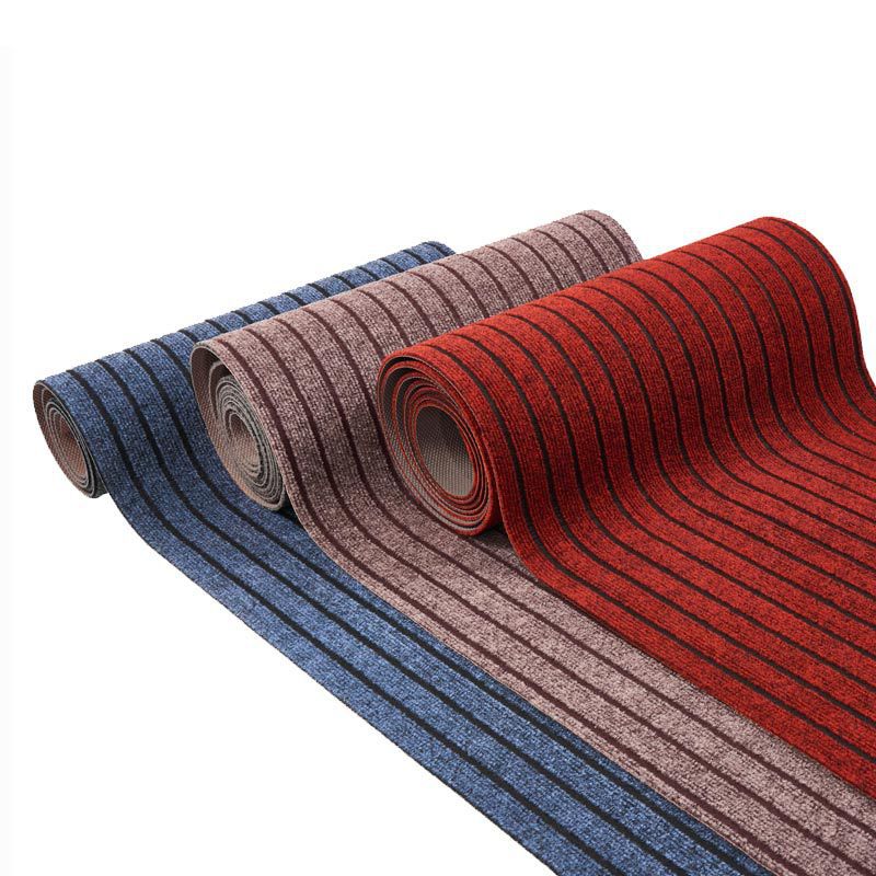 Cuttable TPE Door Mat 60x90cm Grey Striped Non Slip Water Absorbent Entryway Rug - Image 5