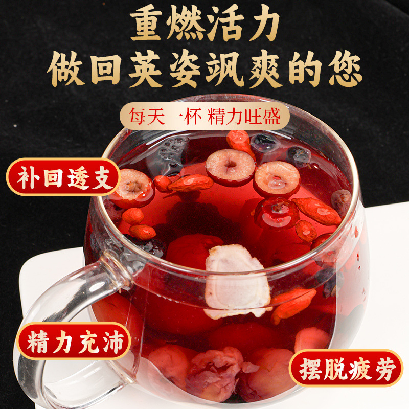 Mens Wellness Eight Treasure Tea Bao Cha Herbal Tea Bags with Ginseng and Goji 50 Bags Hot Brew - Image 3