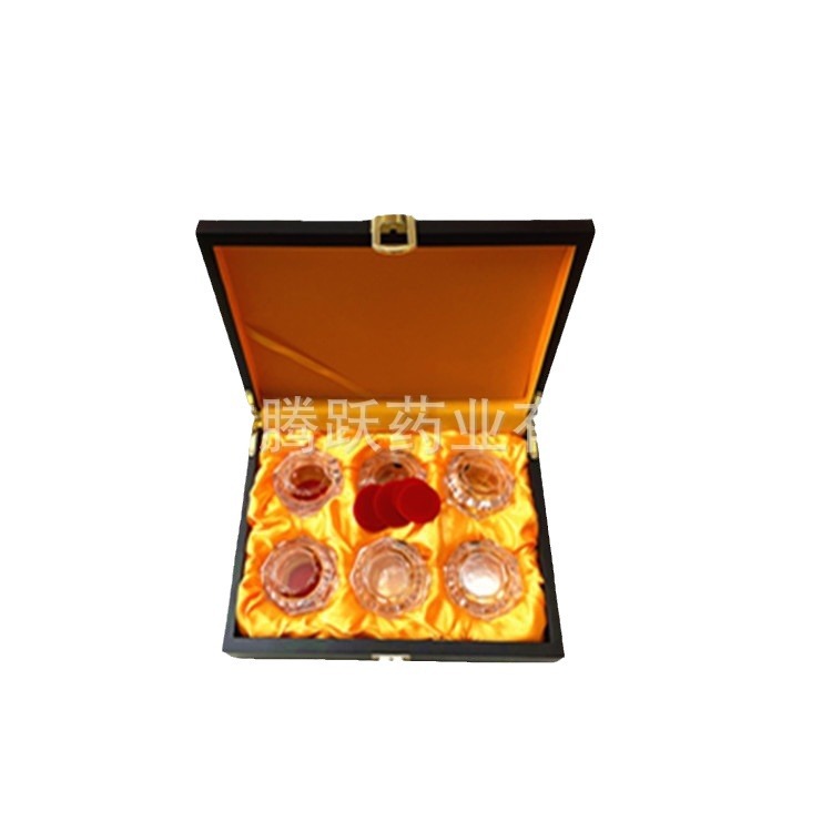Wooden Gift Box Empty Brocade Lined Red Yellow for Herbal Pills Jewelry Storage 21cm - Image 5