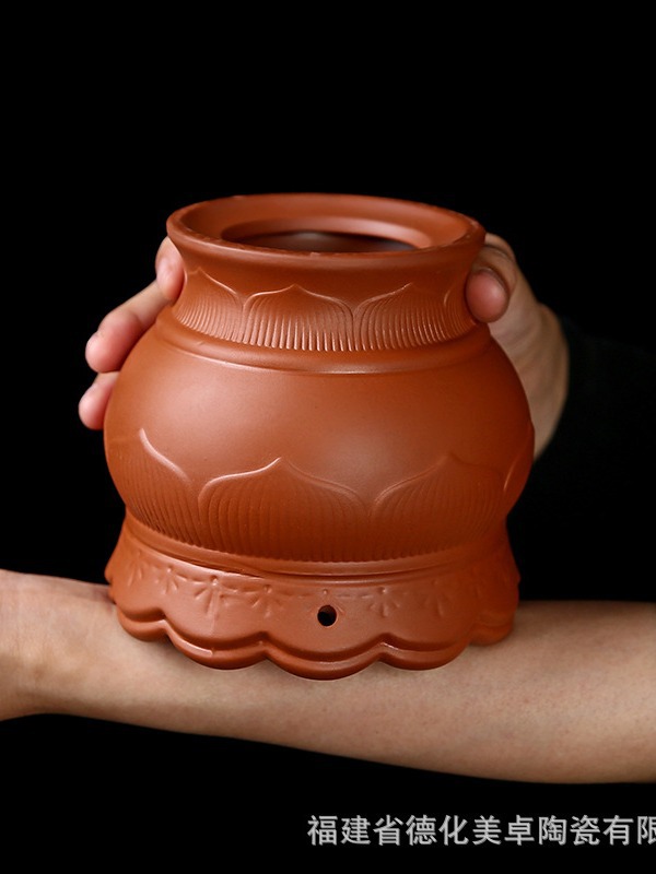 Purple Clay Moxibustion Jar 11cm Gua Sha Cup Fire Dragon Massage Tool for Home and Spa Use - Image 3