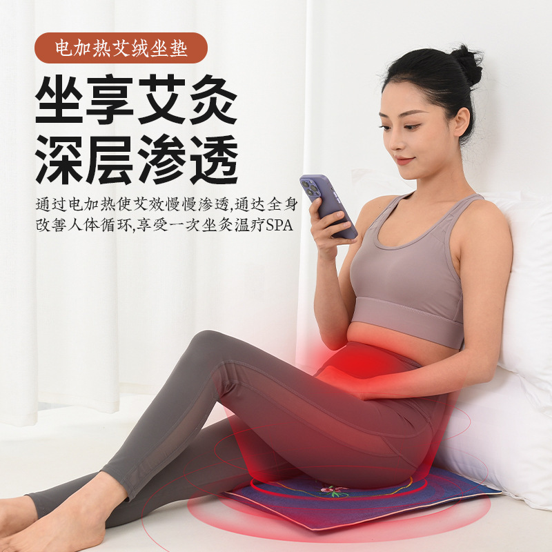 Electric Moxa Seat Cushion with 500g Mugwort Leaf Filling Warm Hip Sitting Pad for Office and Home Use - Image 3