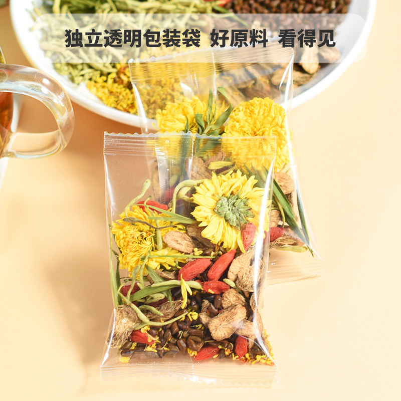 Chrysanthemum Cassia Seed Tea Ju Hua Jue Ming Zi 7-Herb Blend Cold Brew Tea Bags 120g Box of 10 - Image 3