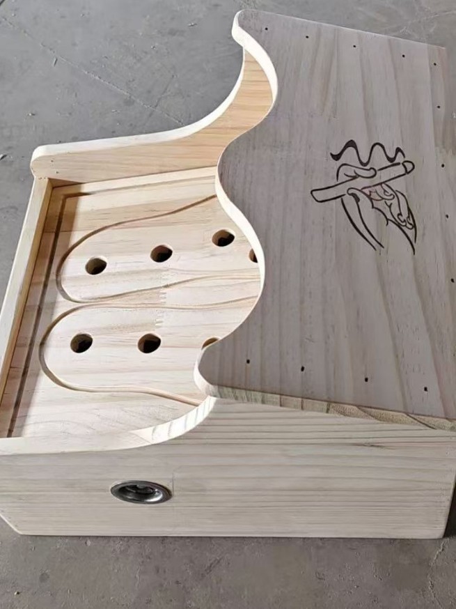 Wooden Foot Massage Box Square Moxibustion Base for Home Wellness 3KG - Image 3