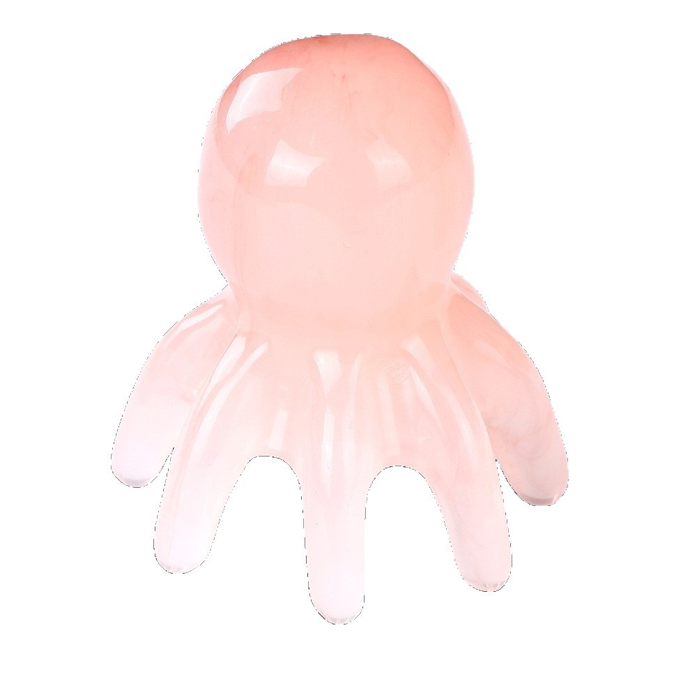 Resin Gua Sha Massage Comb 4 in 1 Scalp Face and Eye Care Tool Octopus Shape Five Teeth Half Round Brush - Image 5