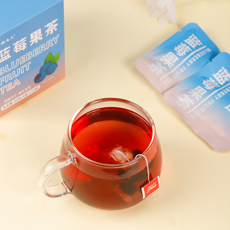 Blueberry Eye Care Fruit Tea Peach Mulberry Black Goji Rose Cold Brew Pyramid Tea Bags - Image 4