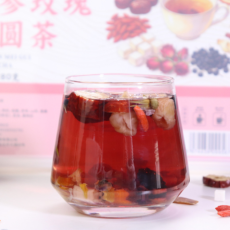 Red Ginseng Rose Longan Tea 180g Box with 15 Mini Jars for Daily Herbal Brewing - Image 3