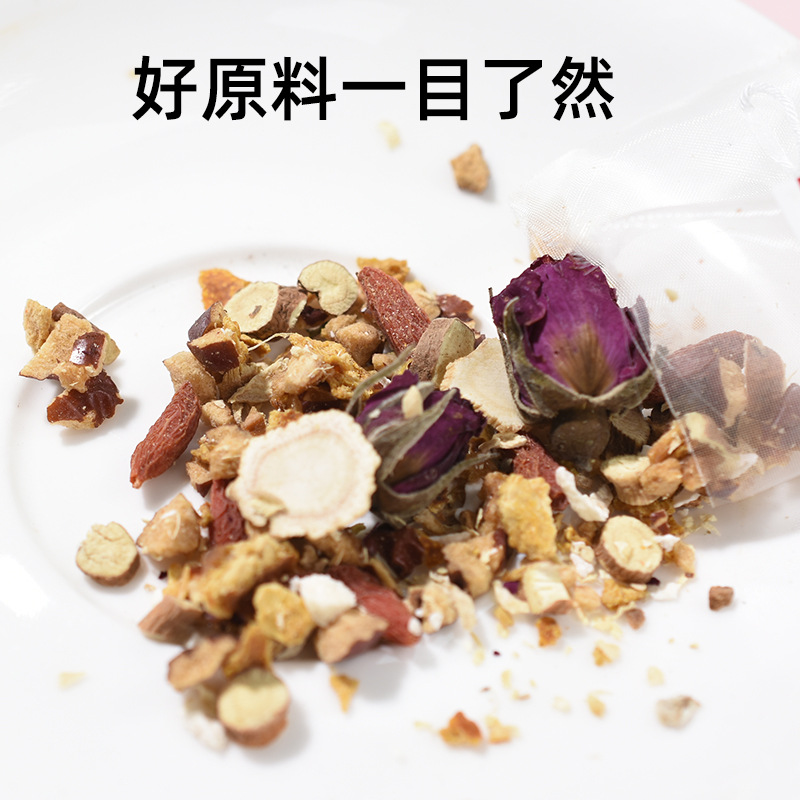 Ginseng Rose Wellness Tea 120g Pyramid Tea Bags with Goji Ginger Jujube for Daily Herbal Brewing - Image 3