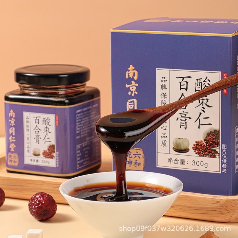 Nanjing Tongrentang Suan Zao Ren Bai He Paste 300g Herbal Sleep Paste with Jujube Seed Lily and Poria - Image 4