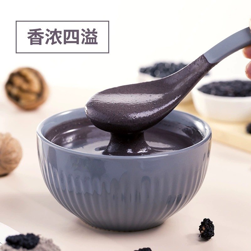 Instant Black Sesame Powder 500g Canister Sugar Free Breakfast Meal Replacement with Black Rice Black Bean Mulberry - Image 4
