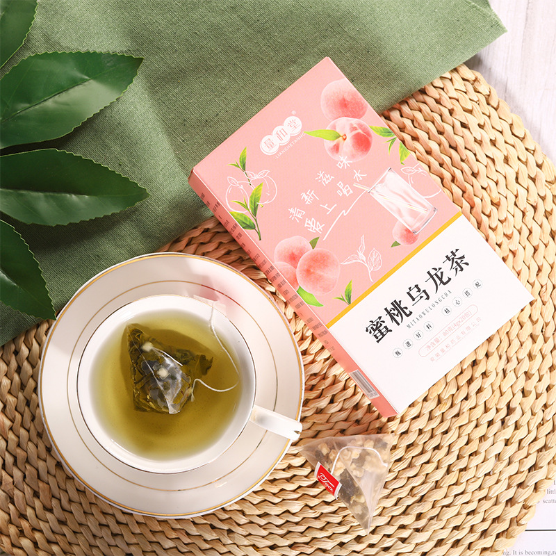 Peach Oolong Tea Bags Mi Tao Wu Long 4g Pyramid Bags 20 Count Sugar Free Cold Brew Fruit Tea - Image 2