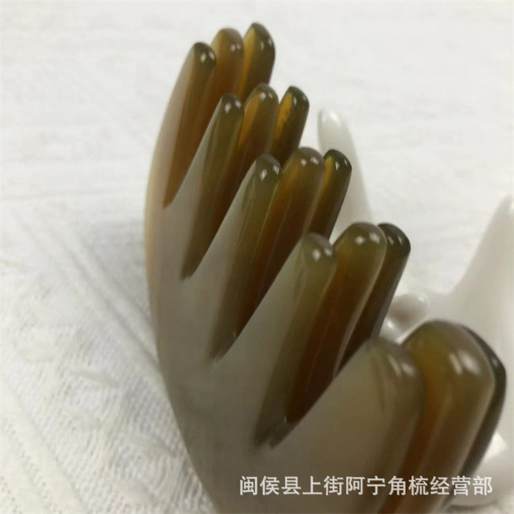 Natural Horn Five-Tooth Comb Head Massage Comb Gua Sha Scraping Board Meridian Gua Sha Tool - Image 4