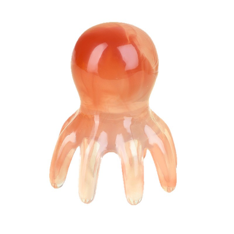 Resin Gua Sha Head Massage Comb Octopus Scalp Meridian Brush Green 60g - Image 5
