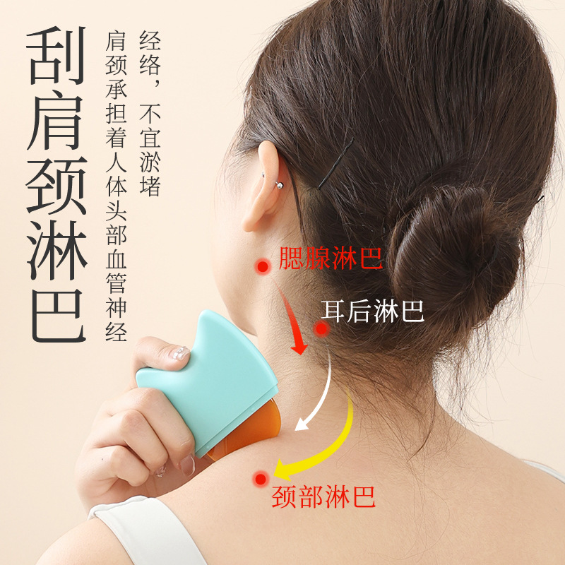 Gua Sha Massage Board Full Body Scraping Tool with Mugwort Rose Essential Oil Set for Back Meridian Care - Image 4