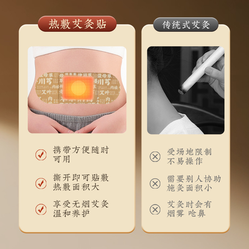 Shen Ling Xiao Xiao Herbal Abdominal Patch Mugwort Warm Moxibustion Navel Sticker 3 Patches with 3 Moxa Balls - Image 2