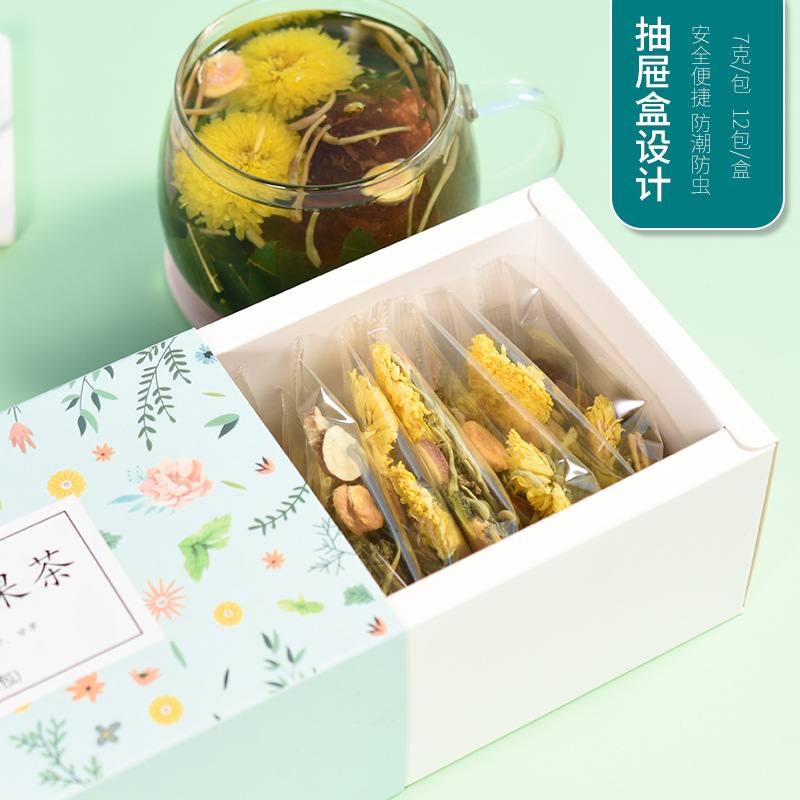 Pang Da Hai Chrysanthemum Tea Bags 7-Ingredient Clearing Blend with Luo Han Guo 12 Bags 84g - Image 2