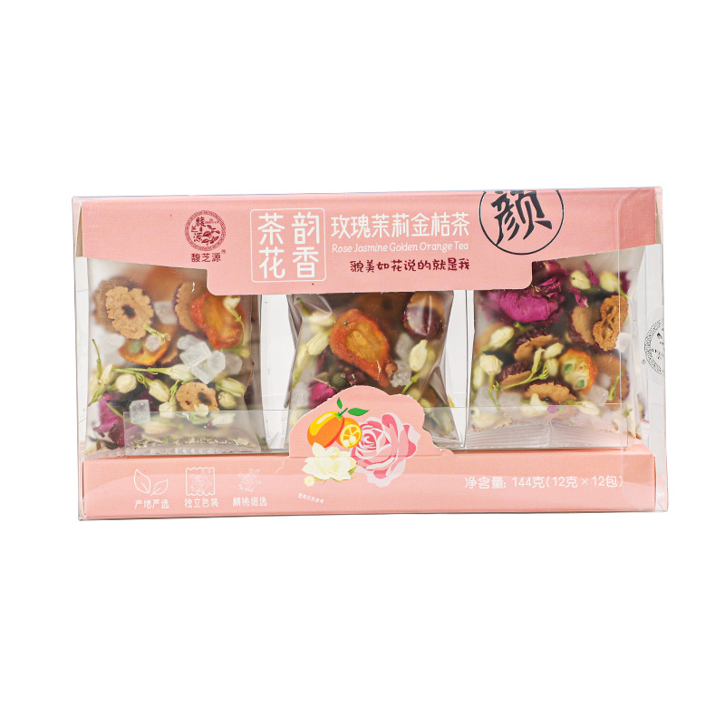 Rose Jasmine Kumquat Tea Bags 144g Freeze Dried Floral Wellness Tea for Office and Home Brewing - Image 5