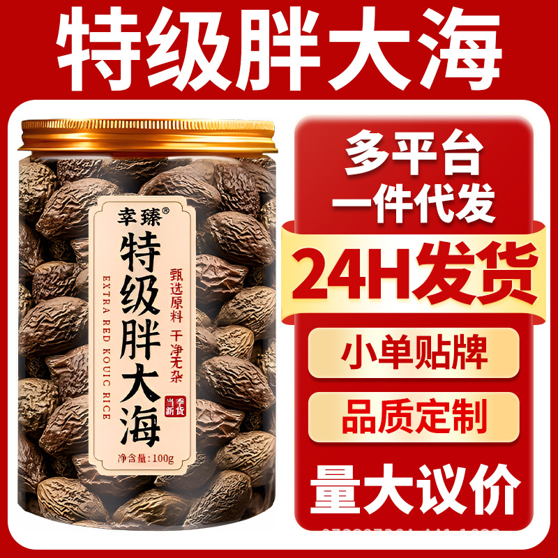 Premium Dried Sterculia Lychnophora Fruit Pang Dahai Herbal Tea 100g Jar - Image 2