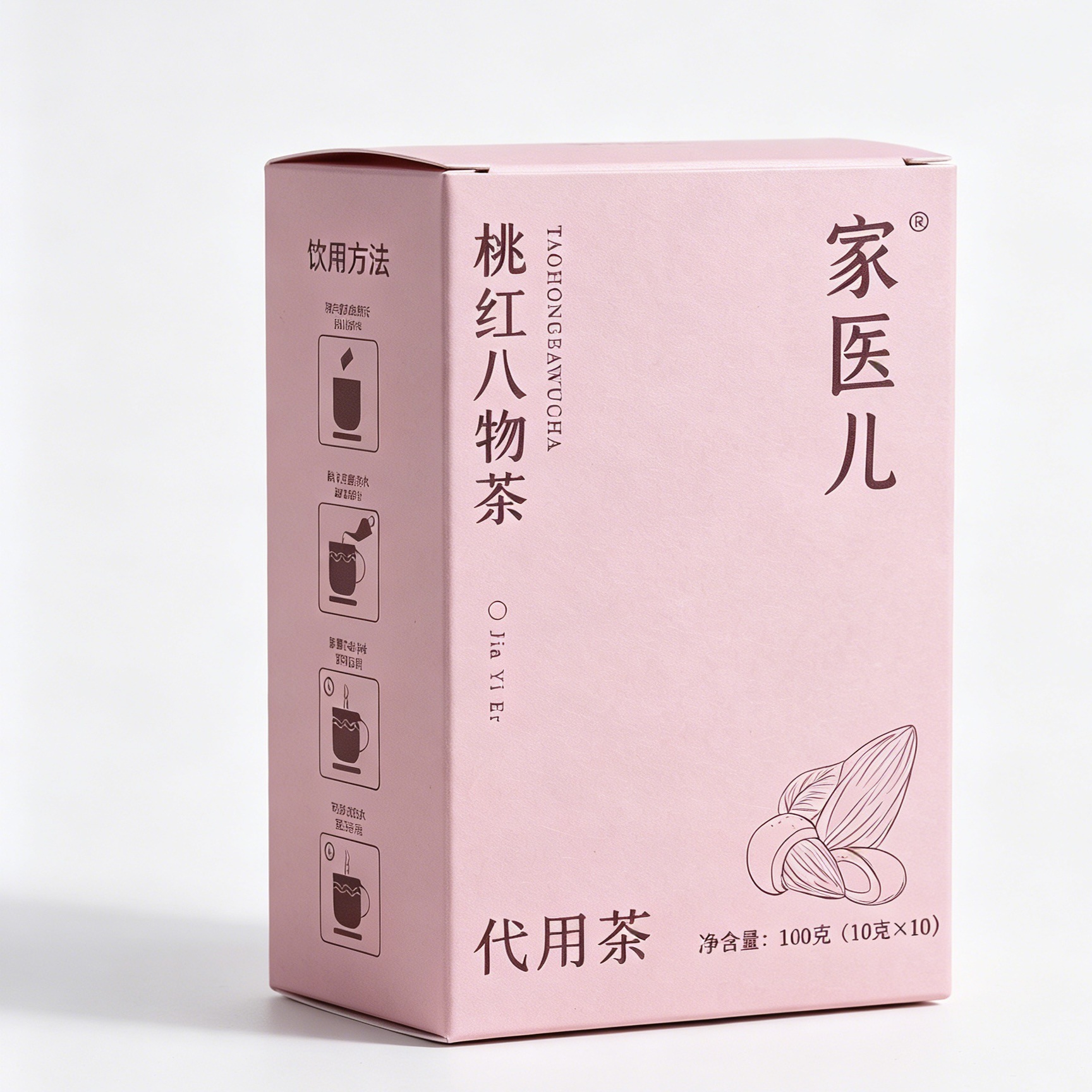 Taohong Bawu Tea Peach Red Eight Herb Blend 100g 10 Tea Bags Herbal Wellness Tea - Image 5