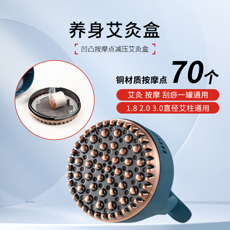 Moxa Meridian Brush Gua Sha Massage Tool for Back and Abdominal Wellness with Moxa Sticks Oil and Chart - Image 4