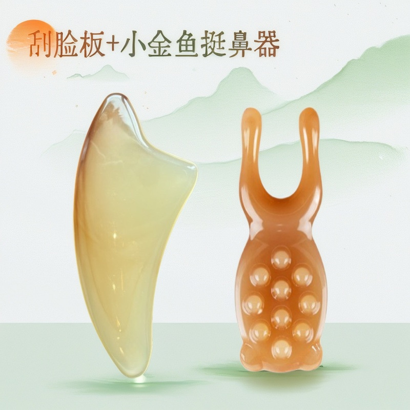 Gua Sha Facial Massage Tool Set Resin Guasha Board Meridian Comb for Face Scalp Body Care - Image 4