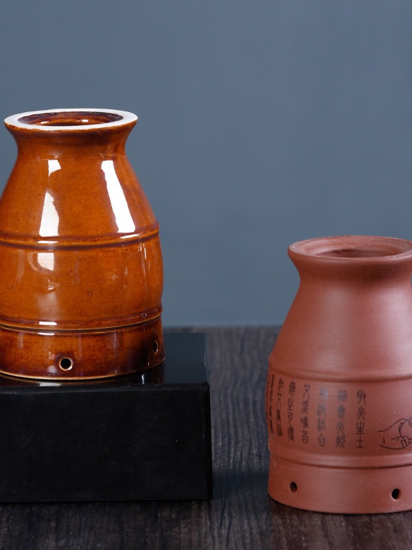 Ceramic Zisha Moxibustion Jar with Cloth Cover Portable Warm Therapy Cup for Home Use - Image 2