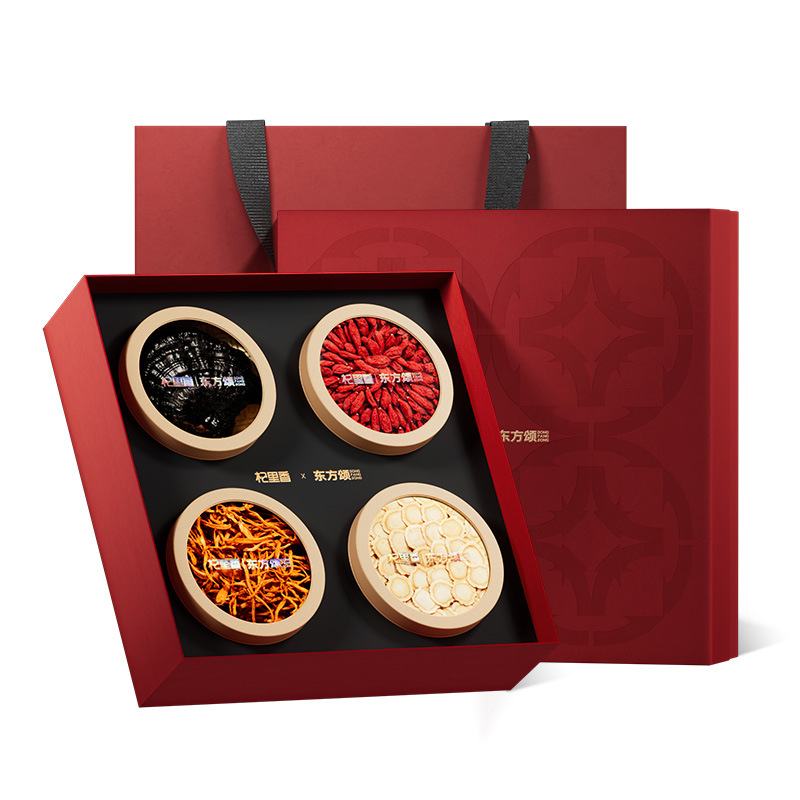 Dongfang Song Four-Herb Gift Box Xiaoman American Ginseng Black Reishi Goji Cordyceps 210g - Image 5