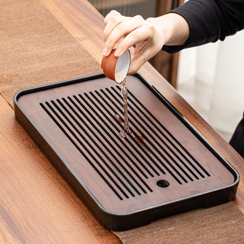 Melamine Tea Tray Set with Drainage Tray Small Kung Fu Tea Table for Home Tea Ceremony - Image 3