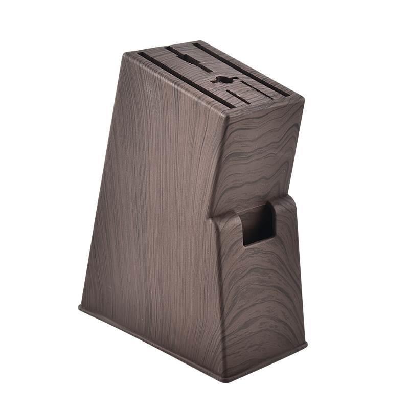 Wood Grain Plastic Knife Block Kitchen Knife Holder Wall Mounted No Installation Required - Image 5