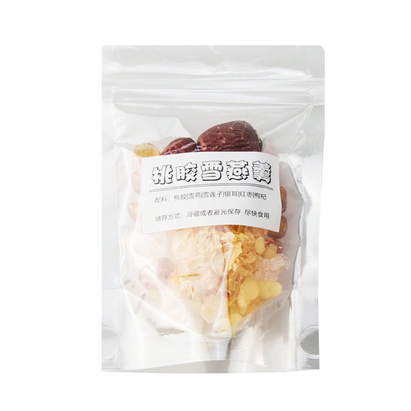 Peach Gum Snow Swallow Soap Nut Rice White Fungus Soup Pack with Red Dates and Goji Berries 50g - Image 5