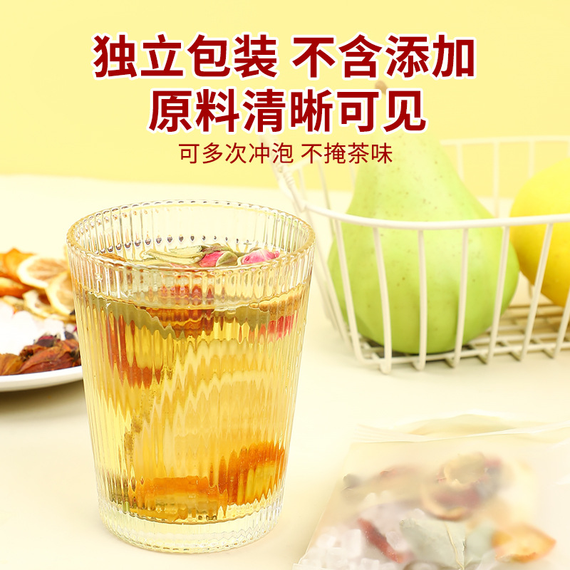 Kumquat Lemon Hawthorn Lotus Leaf Tea Blend 10 Sachets Fruity Herbal Infusion for Daily Hot Brewing - Image 2