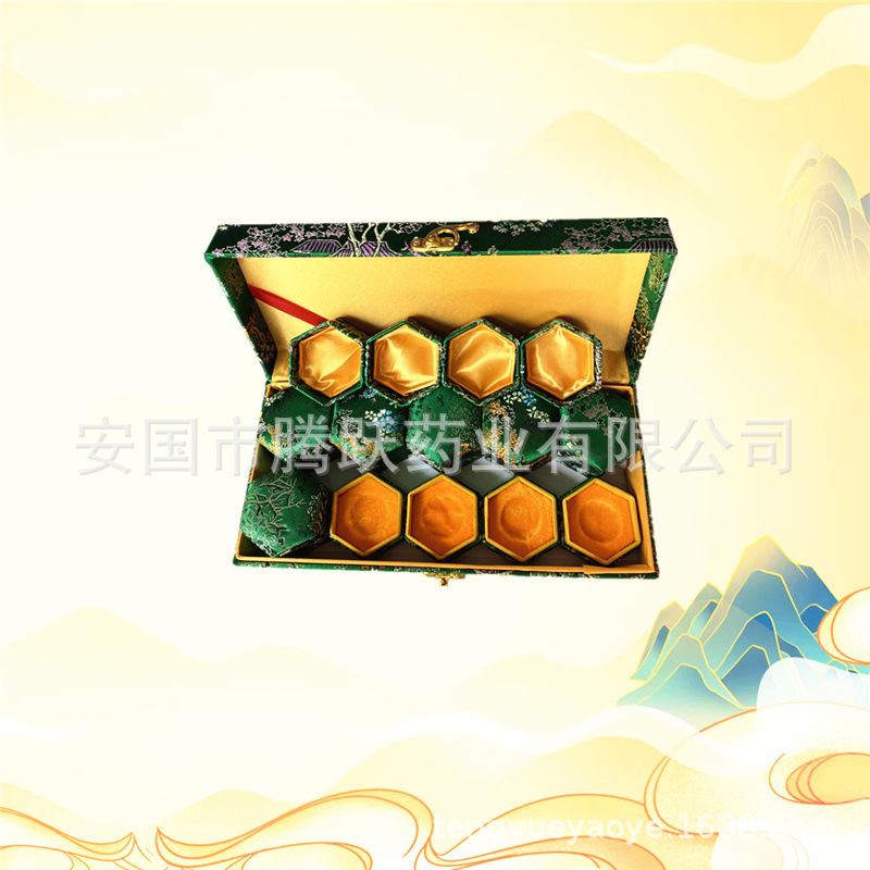 Green Brocade Gift Box Set of 10 Empty Jewelry Display Cases 26x12x6.5 cm - Image 2
