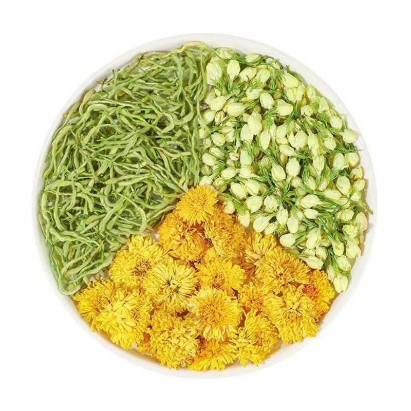 Three Flower Tea San Hua Cha Chrysanthemum Honeysuckle Jasmine Tea 50 Cold Brew Pyramid Tea Bags 100g - Image 5