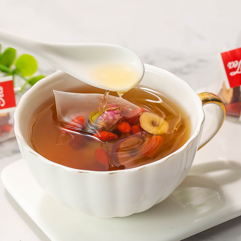Brown Sugar Ginger Jujube Tea Blend 20 Bags Warming Herbal Tea with Goji Longan and Rose - Image 3