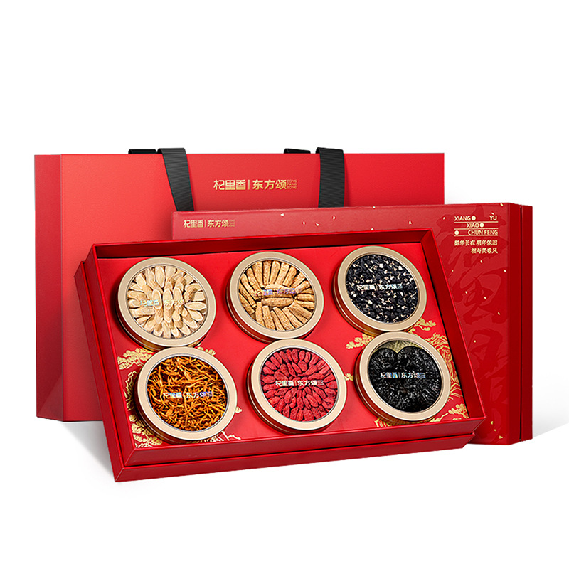 Qilixiang Fu Lu Jian Xi 6-Item Herbal Gift Box 340g Black Goji Dendrobium Deer Antler New Year Spring Festival Gift Set - Image 5