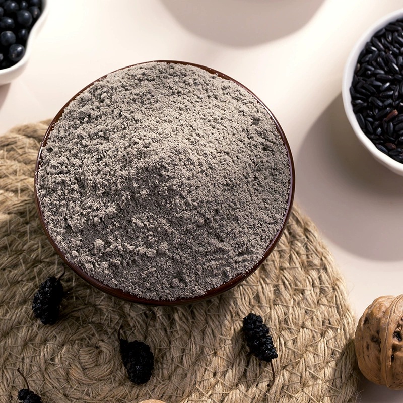 Instant Black Sesame Powder 500g Canister Sugar Free Breakfast Meal Replacement with Black Rice Black Bean Mulberry - Image 3