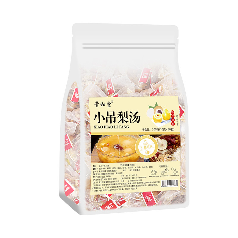 Xiao Diao Pear Soup Herbal Tea Bags 500g 50 Count No-Cook Brew Blend with Snow Pear Dried Lily Bulb and Goji Berry - Image 5