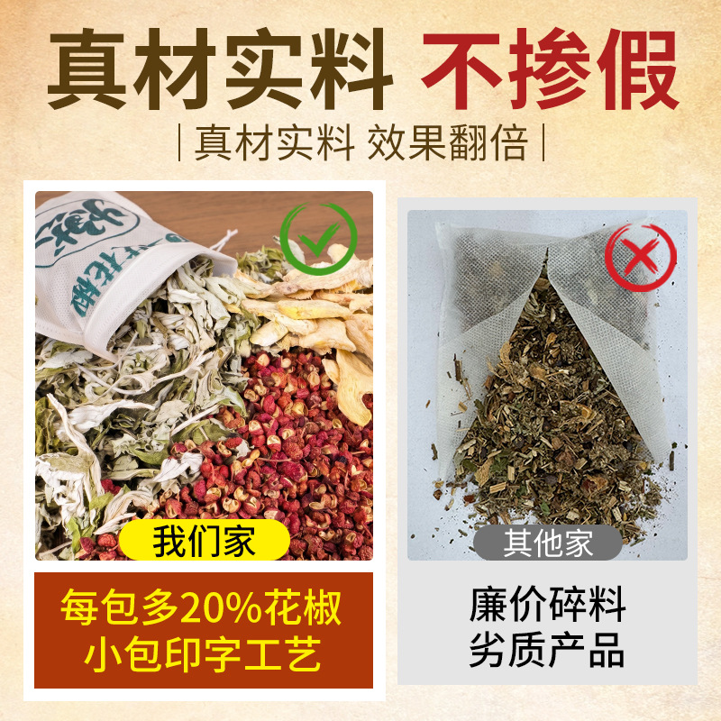 Ginger Mugwort Sichuan Pepper Foot Soak Packs Jiang Ai Huajiao 30g x 20 Bags Traditional Warming Foot Bath - Image 2