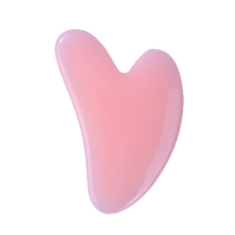 Heart-Shaped Gua Sha Facial Massage Board Rose Quartz Look Resin Acrylic Beauty Tool for Face and Body - Image 5