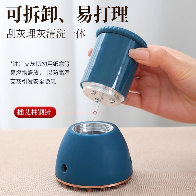 Bian Stone Gua Sha Massage Tool Set with Moxa Cups and Meridian Brush for Full Body Care - Image 2
