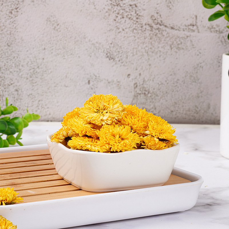 Wuyuan Imperial Chrysanthemum (Chrysanthemum morifolium) — Dried Golden Chrysanthemum Tea, 20g Jar - Image 4