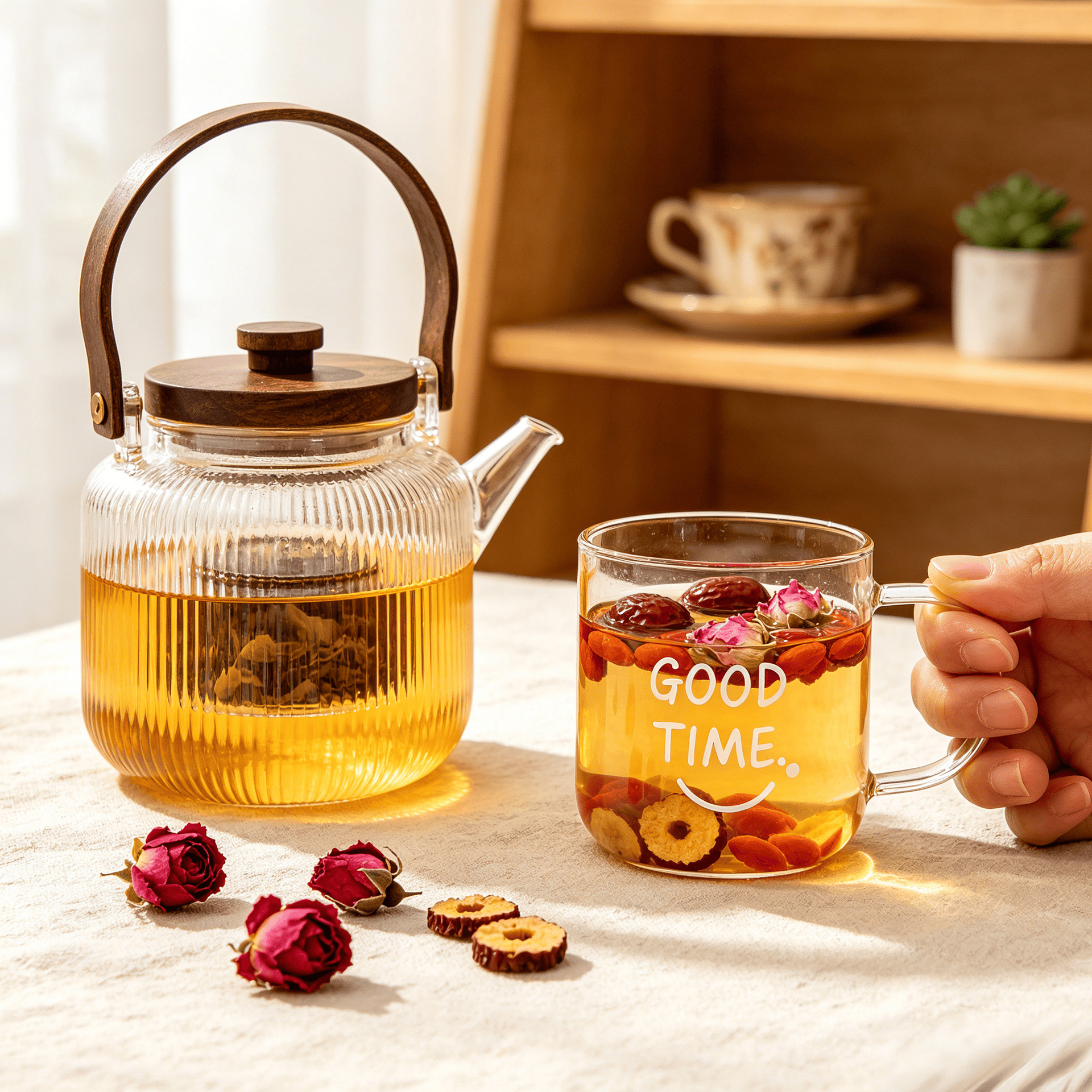 Red Date Longan Rose Mulberry Luo Han Guo Goji Wellness Tea 300g Dried Herbal Flower Tea Blend - Image 4