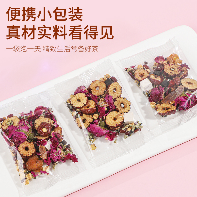Red Ginseng Donkey Hide Gelatin Herbal Tea 120g 10 Bags Freeze Dried Wellness Tea with Rose for Daily Brewing - Image 2