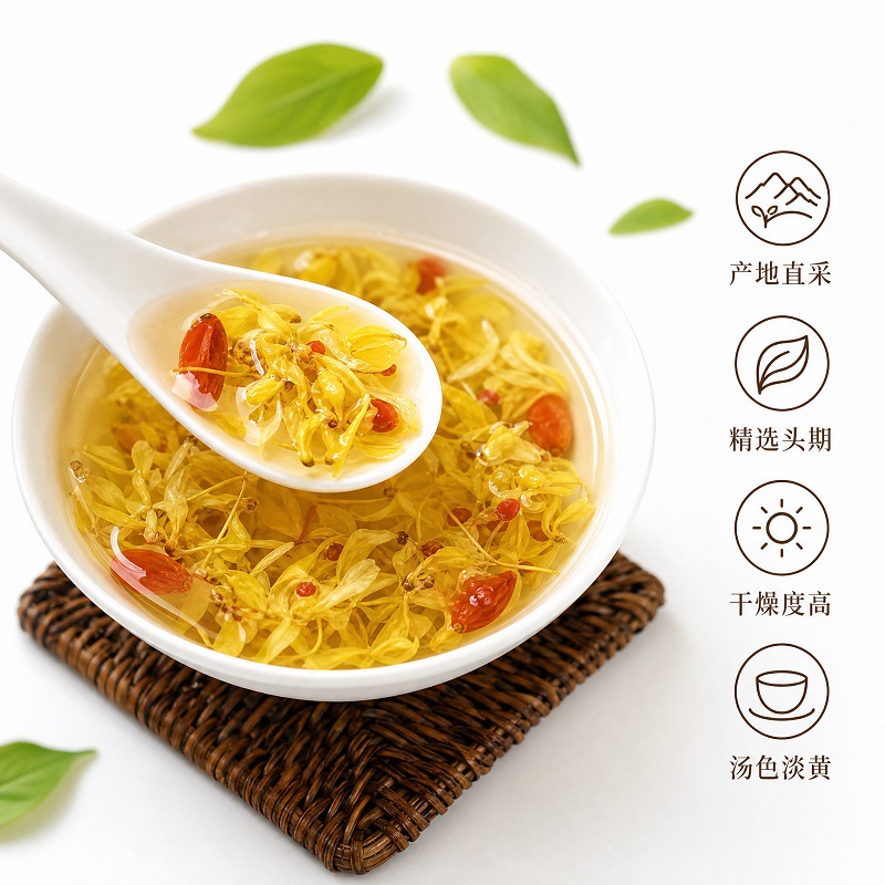 Drumstick Dendrobium Flowers (Dendrobium chrysotoxum) — Dried Dendrobium Flower Tea, 40g Jar - Image 2